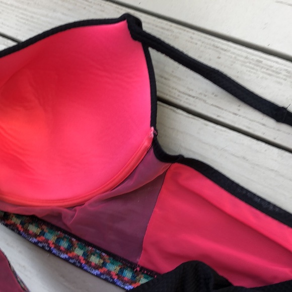 Cacique Balconette Geometric Band Underwire Bikini Swimsuit Top - Picture 14 of 16